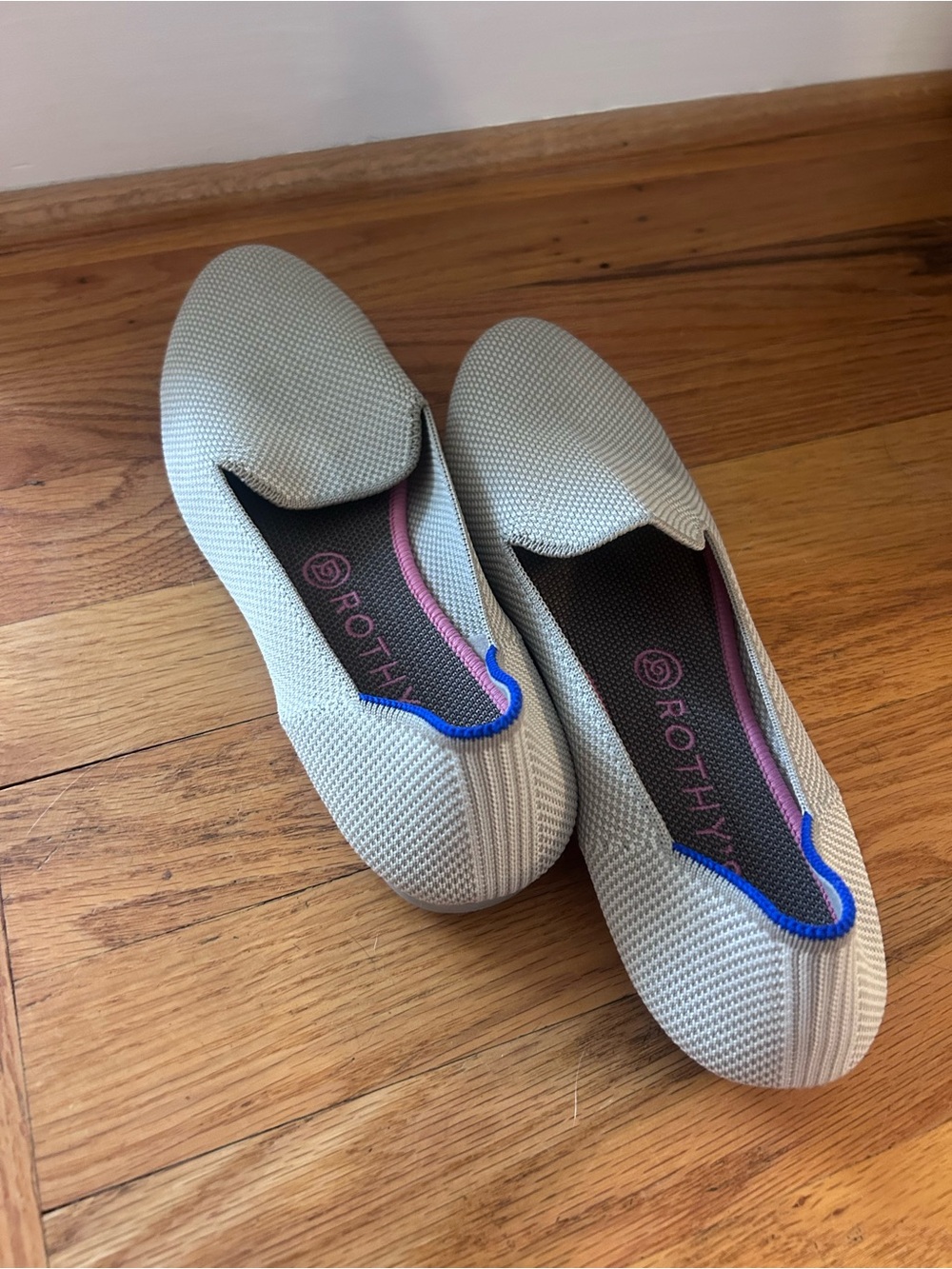 Rothy's Light Gray Pointed Knit Flats